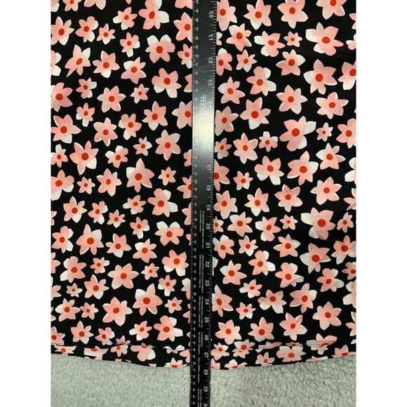 Women's Cabi Small (S) Black Pink Red Floral Print Cap Sleeve Top Blouse - Picture 9 of 11